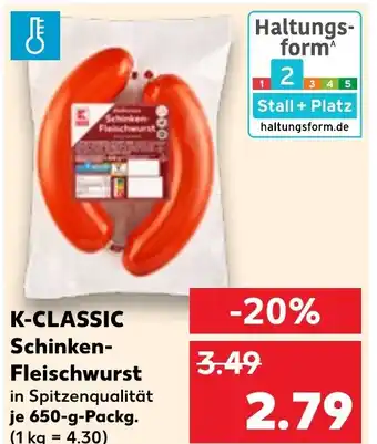 Kaufland DE K-CLASSIC Schinken Fleischwurst aanbieding