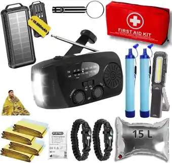 ANWB Noodradio Noodpakket L met Powerbank--Waterfilter Zwart aanbieding