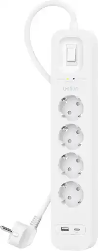 Coolblue Belkin Surge Protection 4 Outlet 2 Meter Usb C Wit aanbieding