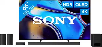 Coolblue Sony 65'' Bravia 8 OLED 4K (2024) + Sony Bravia Theatre System 6 Zwart aanbieding
