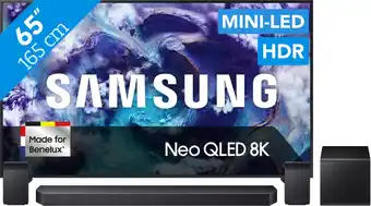 Coolblue Samsung 65 Neo QLED QN900F 8K (2025) + Samsung HW-Q930F Zwart aanbieding