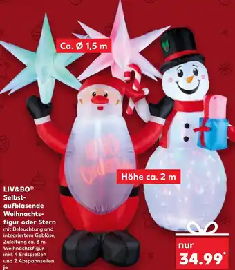Kaufland DE LIV&BO Selbst aufblasende Weihnachts figur oder Stern aanbieding