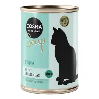 Zooplus 12x100g Soup Tonijn met Groene Erwten Cosma Kattenvoer aanbieding