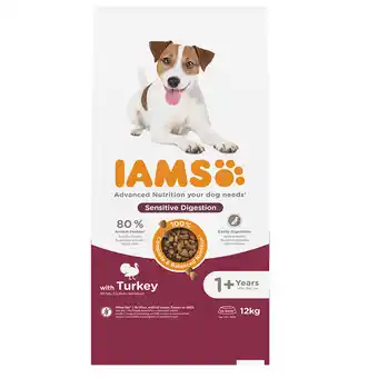 Zooplus 12kg IAMS Advanced Nutrition Sensitive Digestion met kalkoen droogvoer voor honden aanbieding