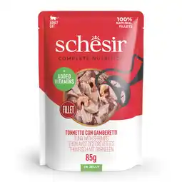 Zooplus 6x85g Tonijn met garnalen Schesir Complete Nutrition in gelei natvoer voor katten aanbieding