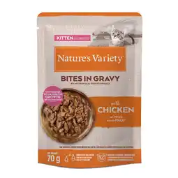 Zooplus 28x70g Kip Nature's Variety Kitten Bites in Saus natvoer voor katten aanbieding