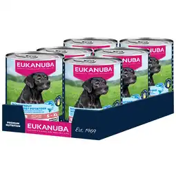 Zooplus 6x400g Eukanuba Senior Rijk aan forel met zoete aardappel natvoer voor honden aanbieding