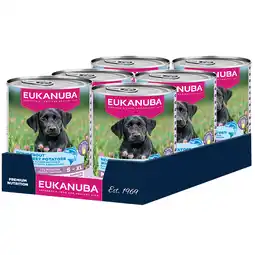 Zooplus 6x400g Eukanuba Puppy Rijk aan forel met zoete aardappel natvoer voor honden aanbieding