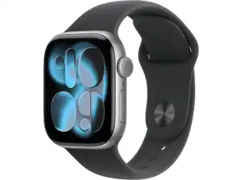 MediaMarkt Apple Watch Series 11gps- 42mmaluminium Case - Black Sport Band M/l Smartwatch Space Grey aanbieding