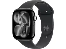 MediaMarkt Apple Watch Series 11gps- 46mm Aluminium Case - Black Sport Band M/l Smartwatch Jet aanbieding