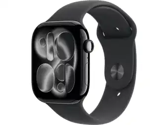 MediaMarkt Apple Watch Series 11gps- 46mm Aluminium Case - Black Sport Band M/l Smartwatch Jet aanbieding