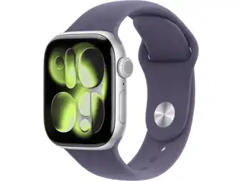 MediaMarkt Apple Watch Series 11gps- 42mmaluminium Case - Purple Fog Sport Band M/l Smartwatch Silver aanbieding