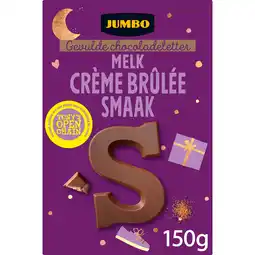Jumbo Jumbo Gevulde Chocoladeletter Melk Crème Brûlée Smaak S 150 g aanbieding