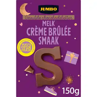 Jumbo Jumbo Gevulde Chocoladeletter Melk Crème Brûlée Smaak S 150 g aanbieding