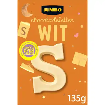 Jumbo Jumbo Chocoladeletter Wit S 135 g aanbieding