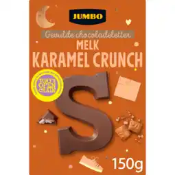 Jumbo Jumbo Gevulde Chocoladeletter Melk Karamel Crunch S 150 g aanbieding