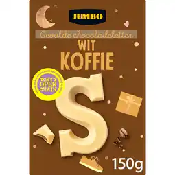 Jumbo Jumbo Gevulde Chocoladeletter Wit Koffie S 150 g aanbieding