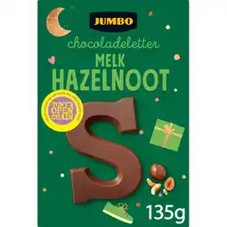 Jumbo Jumbo Chocoladeletter Melk Hazelnoot S 135 g aanbieding