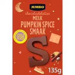 Jumbo Jumbo Chocoladeletter Melk Pumpkin Spice Smaak S 135 g aanbieding