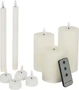 Intratuin LED kaarsenset met afstandsbediening / timer wit 9 stuks aanbieding