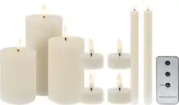 Intratuin LED kaarsenset met afstandsbediening / timer ivoor 9 stuks aanbieding