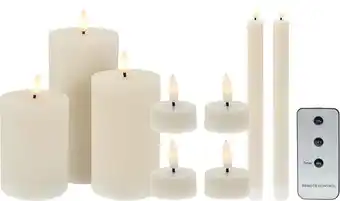 Intratuin LED kaarsenset met afstandsbediening / timer ivoor 9 stuks aanbieding