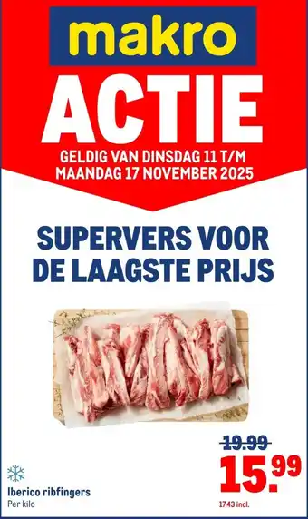 Makro Iberico ribfingers aanbieding