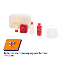 Action Toilettas met verzorgingsproducten aanbieding