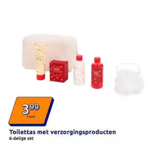 Action Toilettas met verzorgingsproducten aanbieding