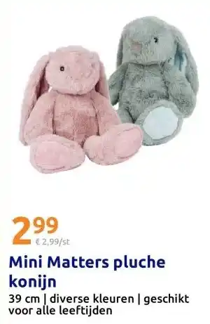 Mini Matters pluche konijn