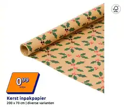 Action Kerst inpakpapier aanbieding
