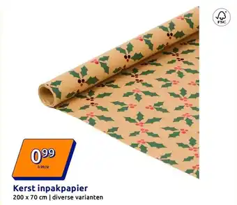 Action Kerst inpakpapier aanbieding