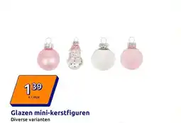 Action Glazen mini-kerstfiguren aanbieding