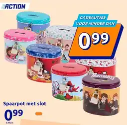 Action Spaarpot met slot aanbieding
