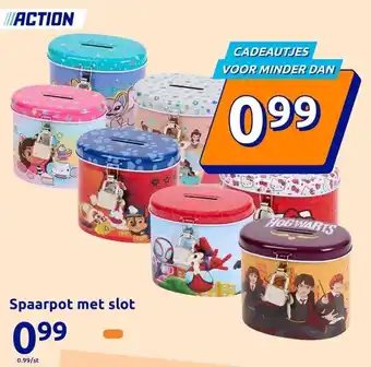 Action Spaarpot met slot aanbieding