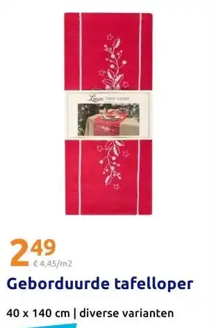 Action Geborduurde tafelloper aanbieding