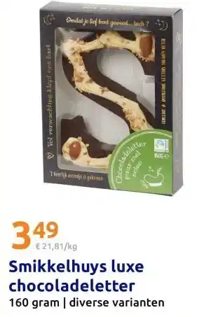Action Smikkelhuys luxe chocoladeletter aanbieding