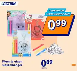 Action Kleur je eigen sleutelhanger aanbieding