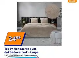 Action Teddy Hongaarse punt dekbedovertrek - taupe aanbieding