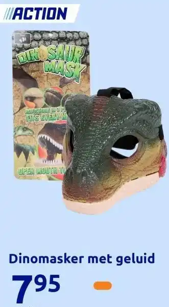 Action Dinomasker met geluid aanbieding