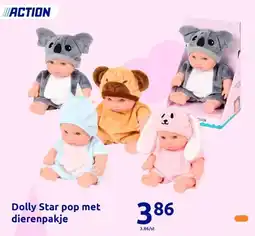Action Dolly Star pop met dierenpakje aanbieding