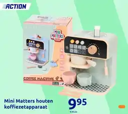 Action Mini Matters houten koffiezetapparaat aanbieding
