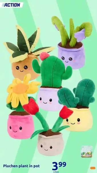 Action Pluchen plant in pot aanbieding
