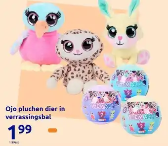 Action Ojo pluchen dier in verrassingsbal aanbieding