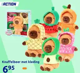 Action Knuffelbeer met kleding aanbieding