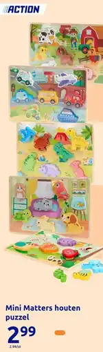 Action Mini Matters houten puzzel aanbieding