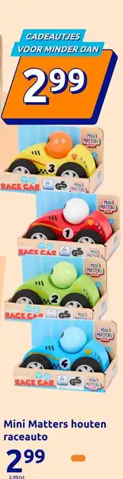 Action Mini Matters houten raceauto aanbieding