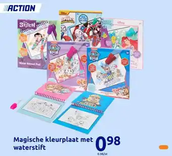 Action Magische kleurplaat met waterstift aanbieding