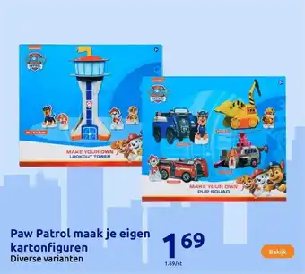 Action Paw Patrol maak je eigen kartonfiguren aanbieding