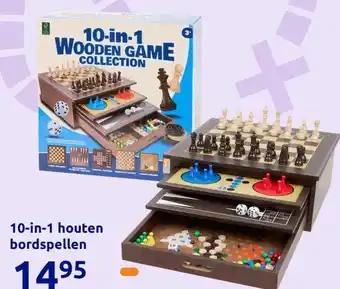 Action 10-in-1 houten bordspellen aanbieding